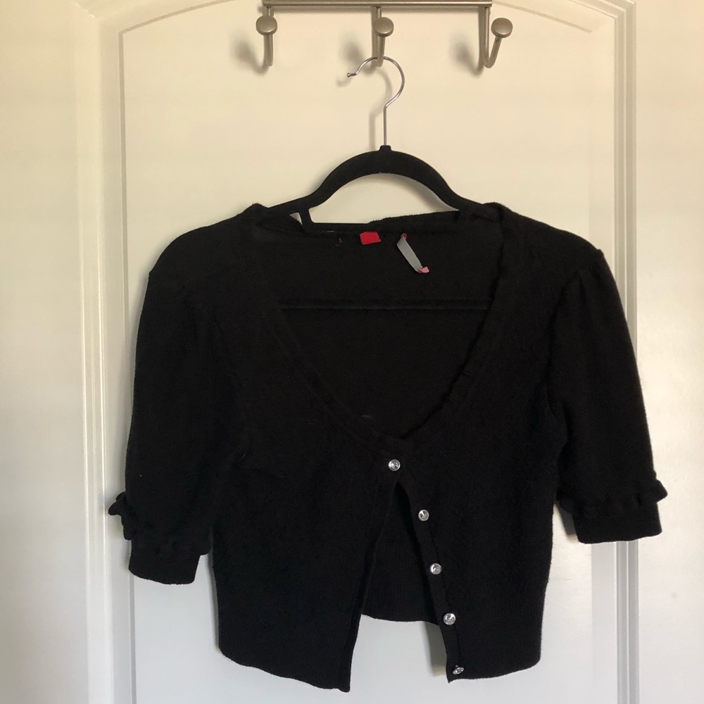 Black, Cropped Cardigan
